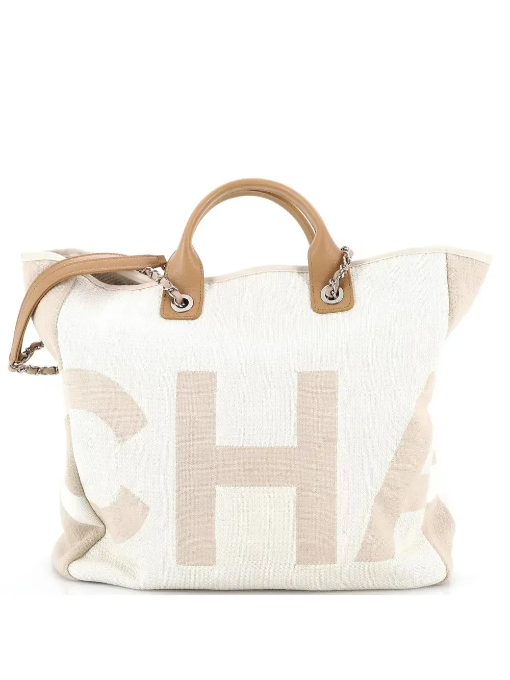 Chanel Deauville Logo Shopping Tote #300395C32B